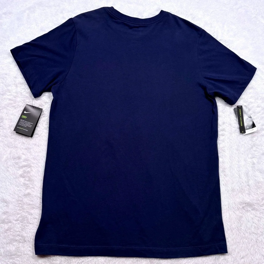 NEW Nike Dallas Mavericks NBA T-Shirt Mens L Navy Blue Dri-FIT Go Mavs Swoosh